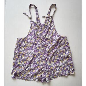 Disney Tangled Floral Tie Linen Shortalls Size 4 / Princess Patterned Hot Topic